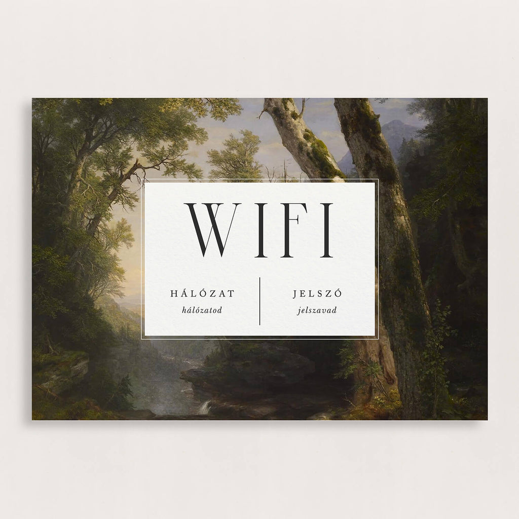 Hegyi erdő WiFi jelszó tábla - Instant Meghívó