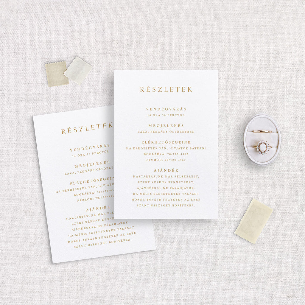 Elegáns modern esküvői információs kártya - Instant Meghívó