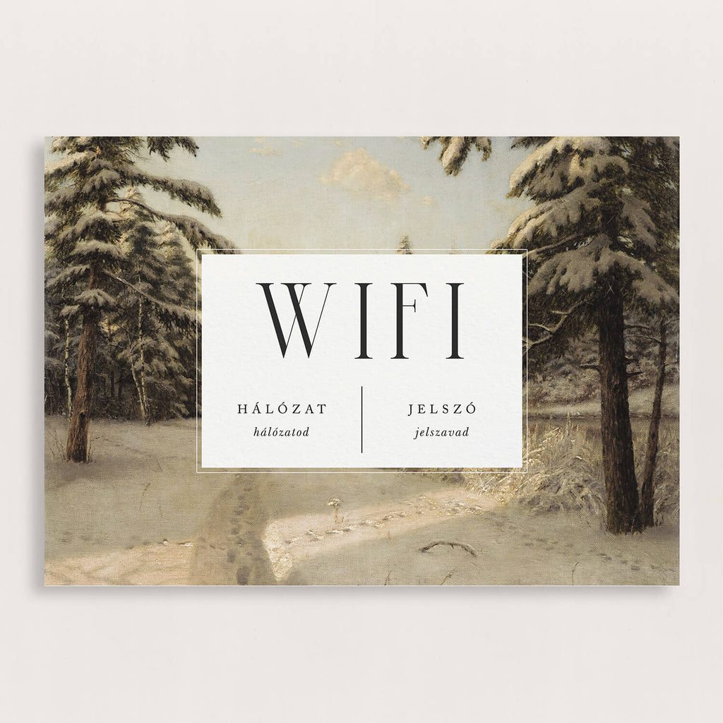 Téli erdő WiFi jelszó tábla - Instant Meghívó